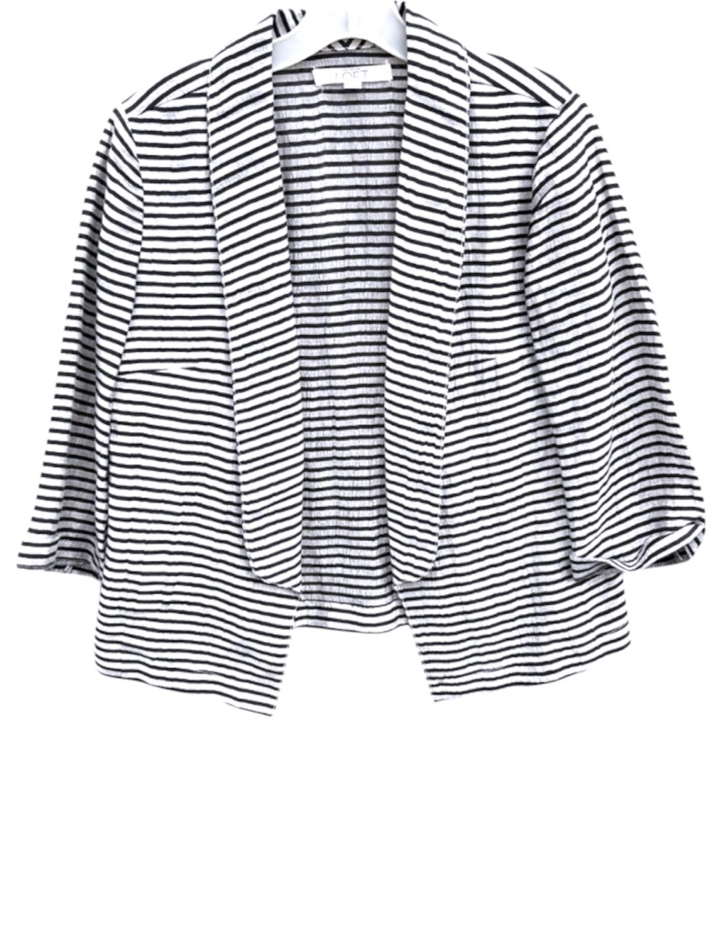 LOFT Lightweight Linen Blend Striped Blazer 0